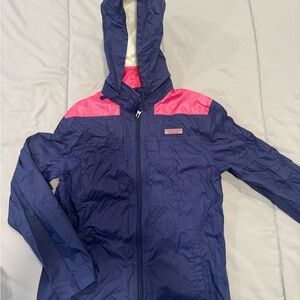 Vineyard Vines Kids Raincoat - Navy and Pink
